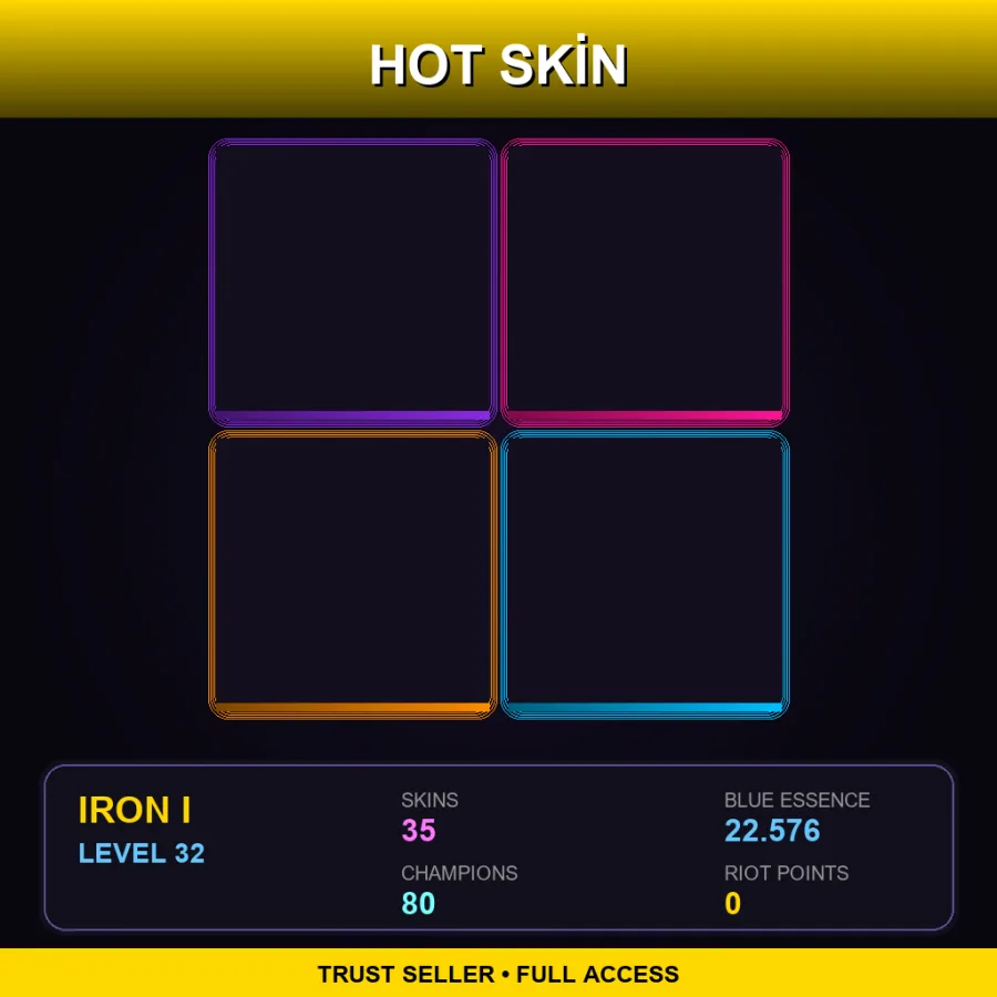 EUNE | Lv32 | Iron I | 35 Skin | 80 Champ