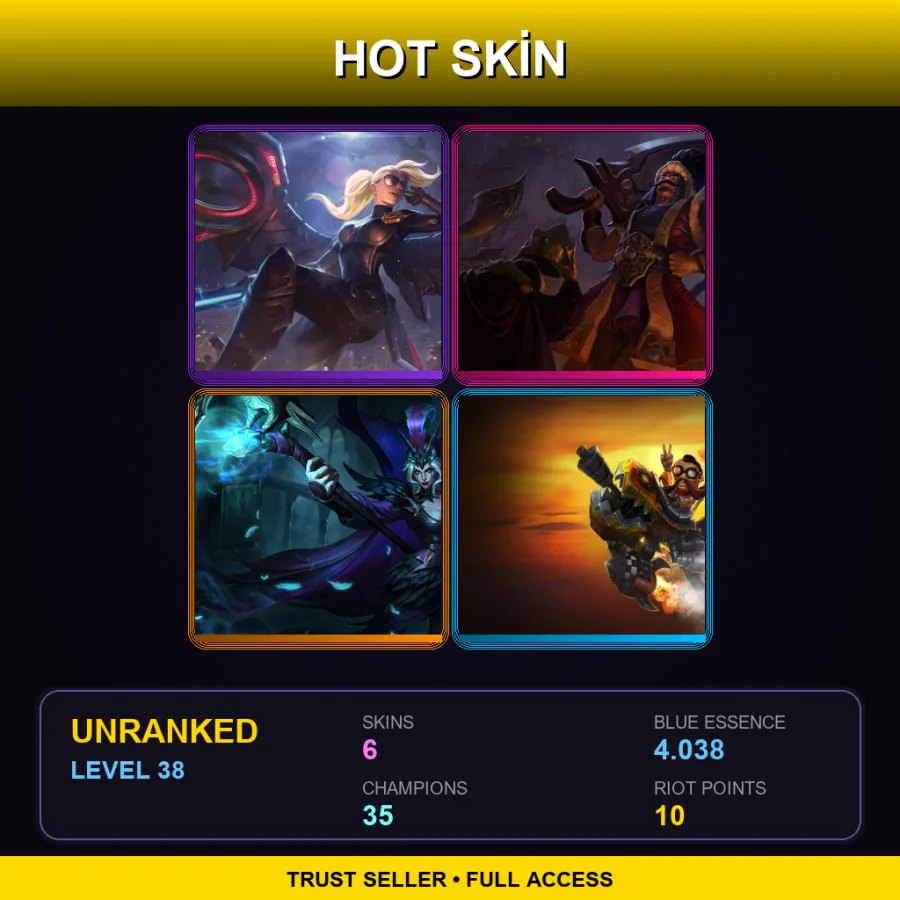EUNE | Lv38 | Unranked | 6 Skin | 35 Champ