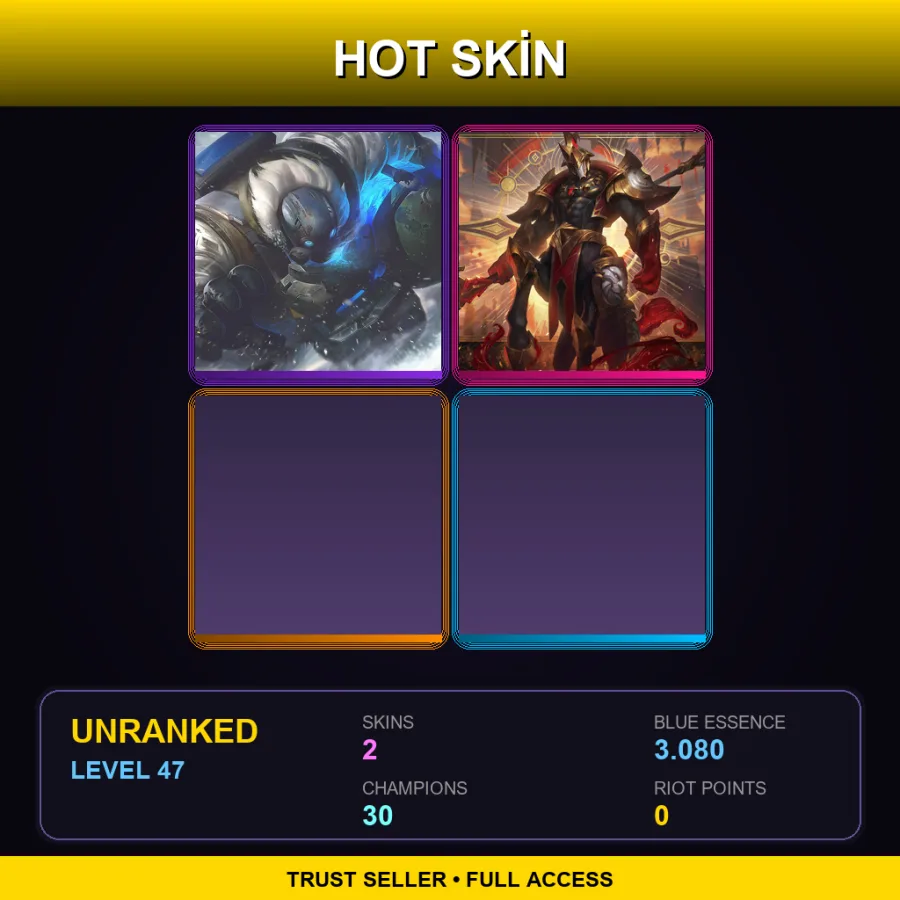 EUW | Lv47 | Unranked | 2 Skin | 30 Champ