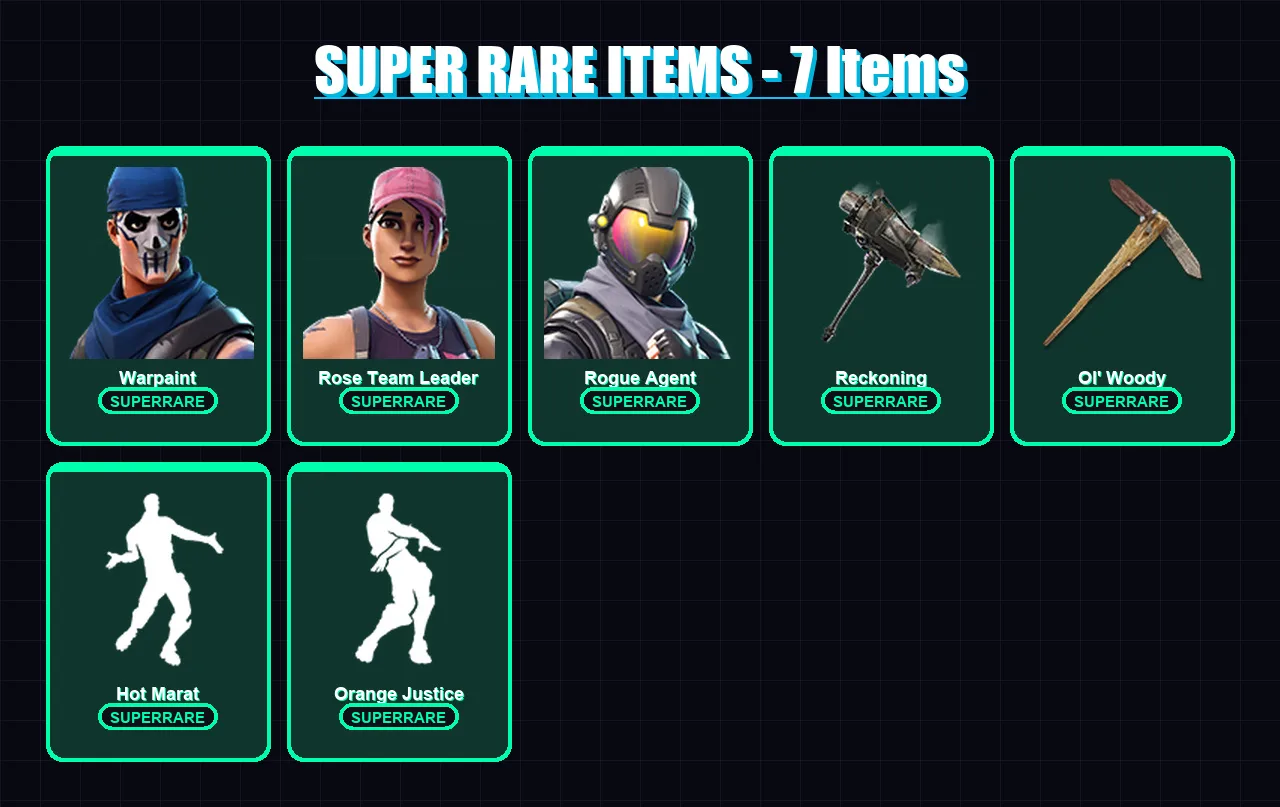 [PC/PSN] | Warpaint | Rose Team Leader | Rogue Agent | Omega | Rox | 68 skin | 33 pickaxe | 51 emote | 39 glider | Lv347