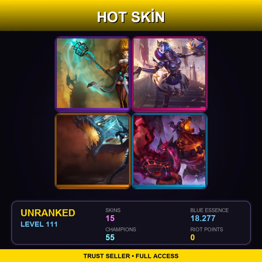 VN | Lv111 | Unranked | 15 Skin | 55 Champ