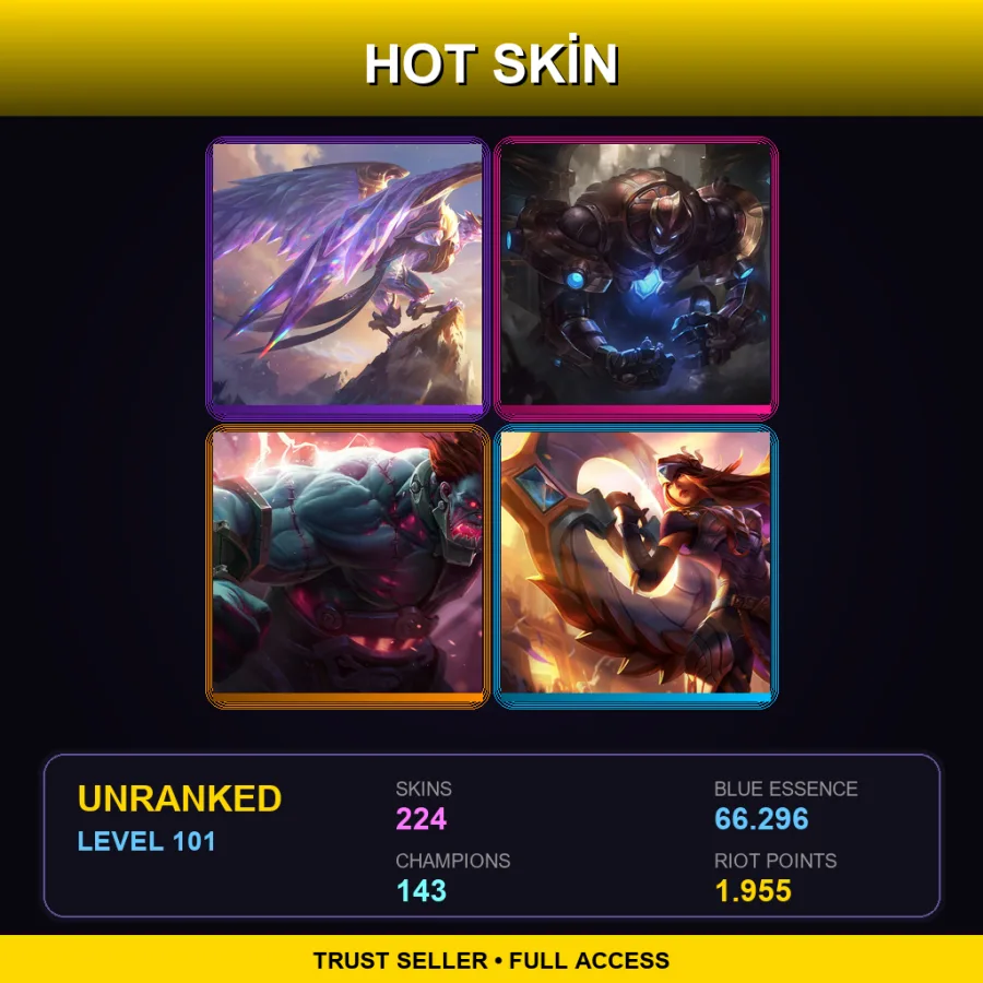 NA | Lv101 | Unranked | 224 Skin | 143 Champ