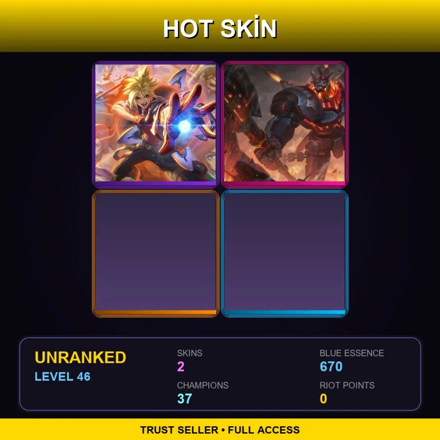 EUW | Lv46 | Unranked | 2 Skin | 37 Champ — LoL account