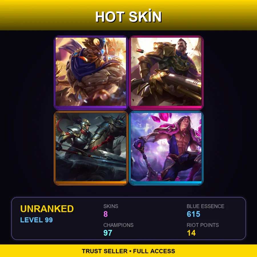 RU | Lv99 | Unranked | 8 Skin | 97 Champ