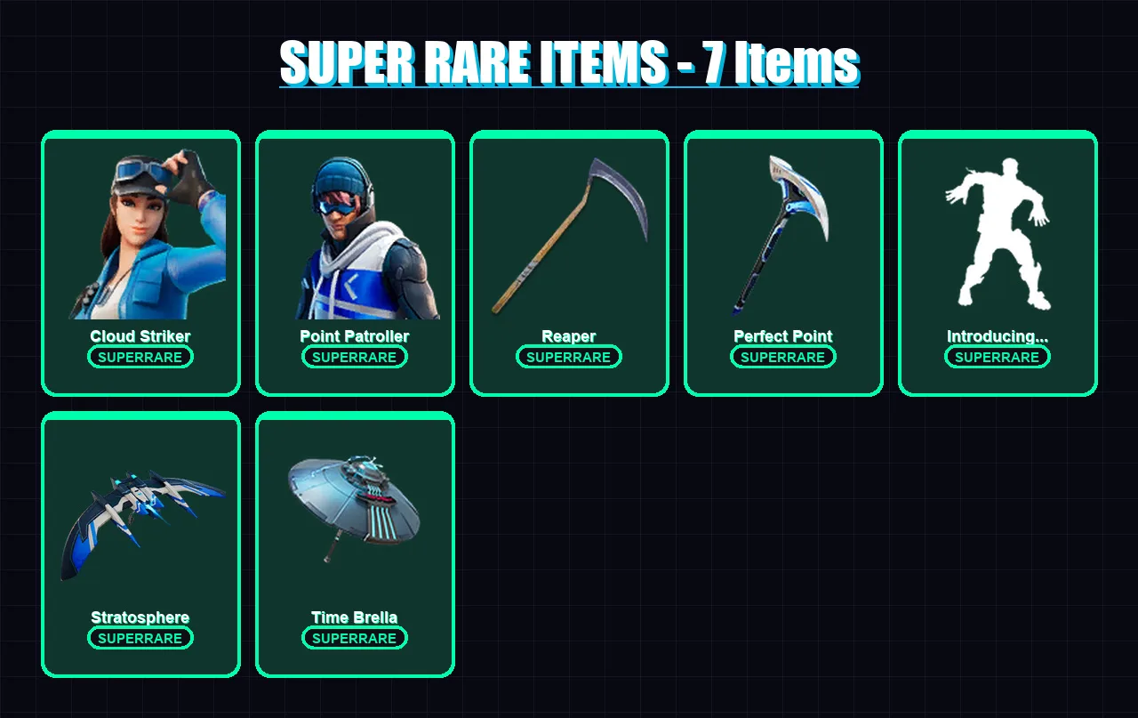 [PC/XBOX] | Cloud Striker | Point Patroller | Mandalorian | Galaxia | Deadpool | 100 skin | 155 pickaxe | 79 emote | 114 glider | Lv1946