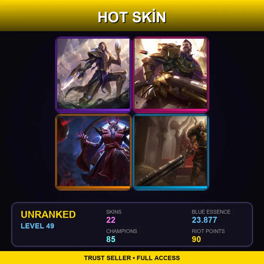 TR | Lv49 | Unranked | 22 Skin | 85 Champ