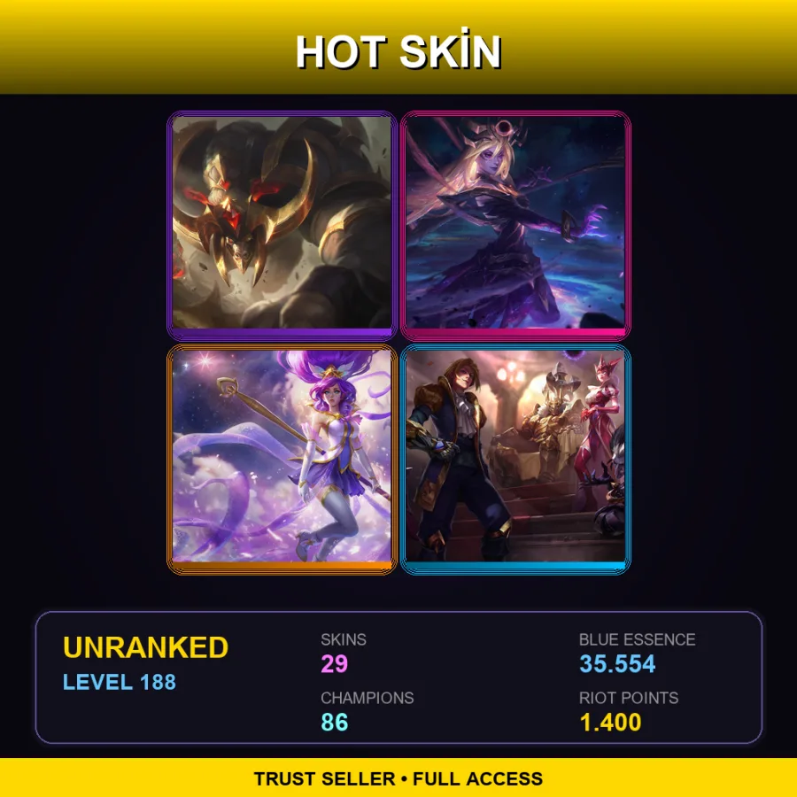 EUNE | Lv188 | Unranked | 29 Skin | 86 Champ — Unranked / Smurf League of Legends
