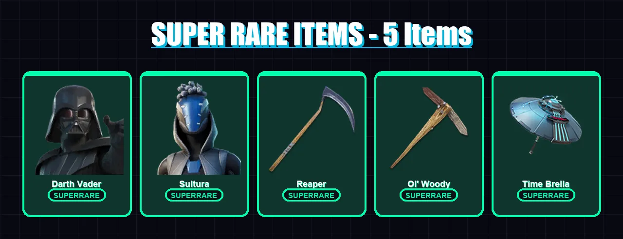 [PC] | Darth Vader | Sultura | Paradigm (Reality-659) | Torin | Catalyst | 419 skin | 400 pickaxe | 398 emote | 249 glider | Lv4458