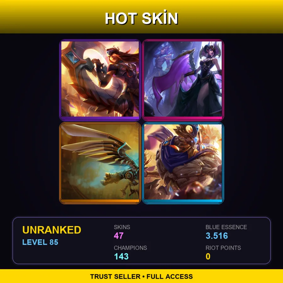 VN | Lv85 | Unranked | 47 Skin | 143 Champ — Riot Girl Tristana