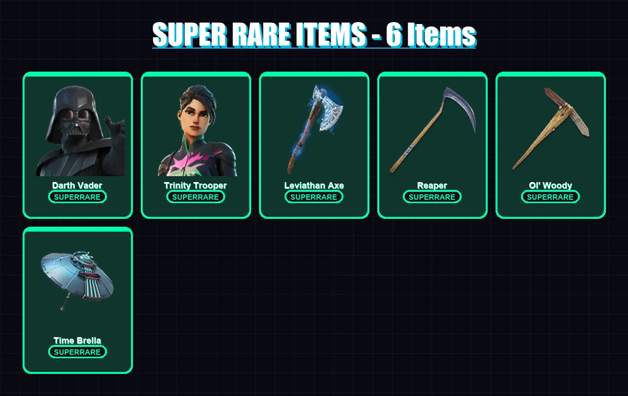 [PC] | Darth Vader | Trinity Trooper | The Ageless | Mandalorian | Fade | 211 skin | 253 pickaxe | 183 emote | 194 glider | Lv2962