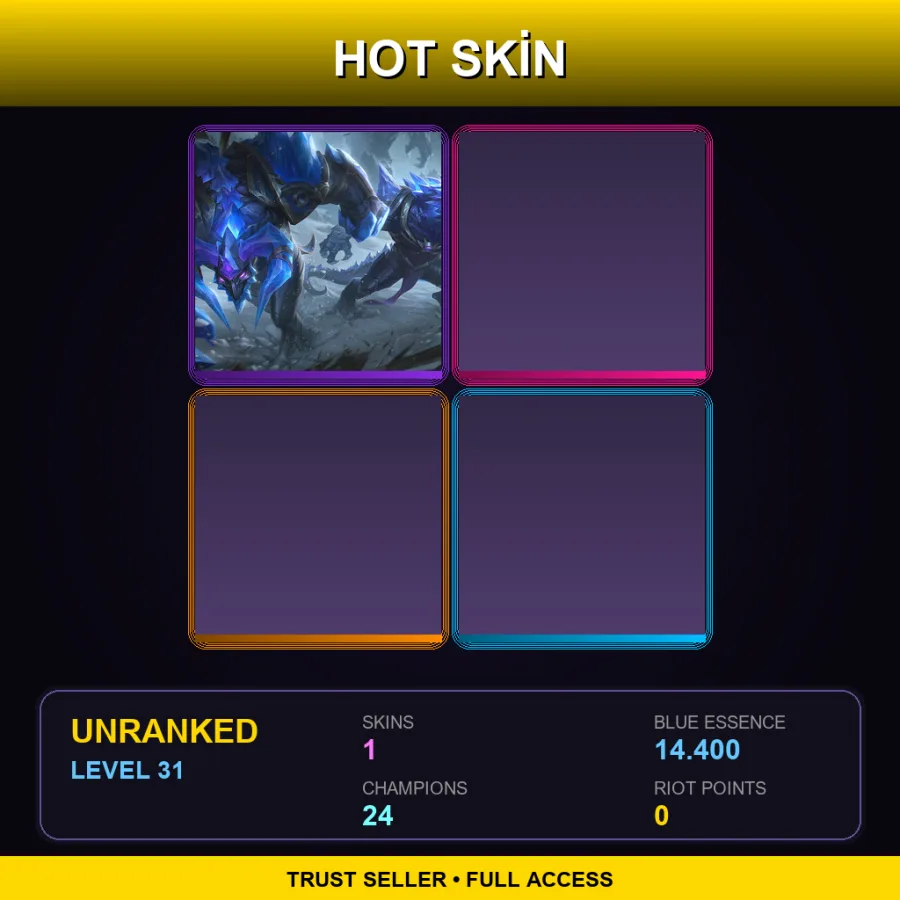 LAN | Lv31 | Unranked | 1 Skin | 24 Champ — Blackfrost Renekton