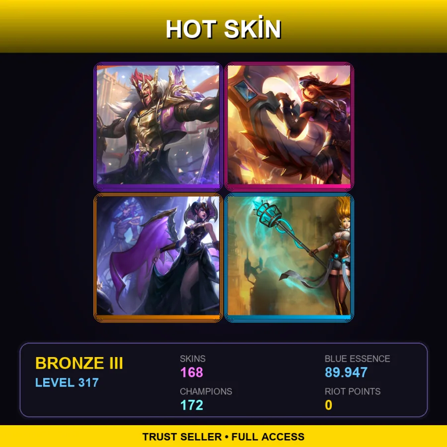 SG | Lv317 | Bronze III | 168 Skin | 172 Champ