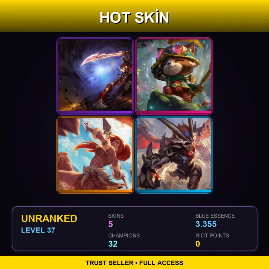TR | Lv37 | Unranked | 5 Skin | 32 Champ