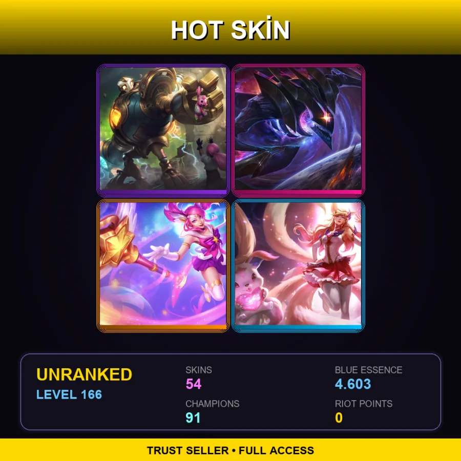 SG | Lv166 | Unranked | 54 Skin | 91 Champ