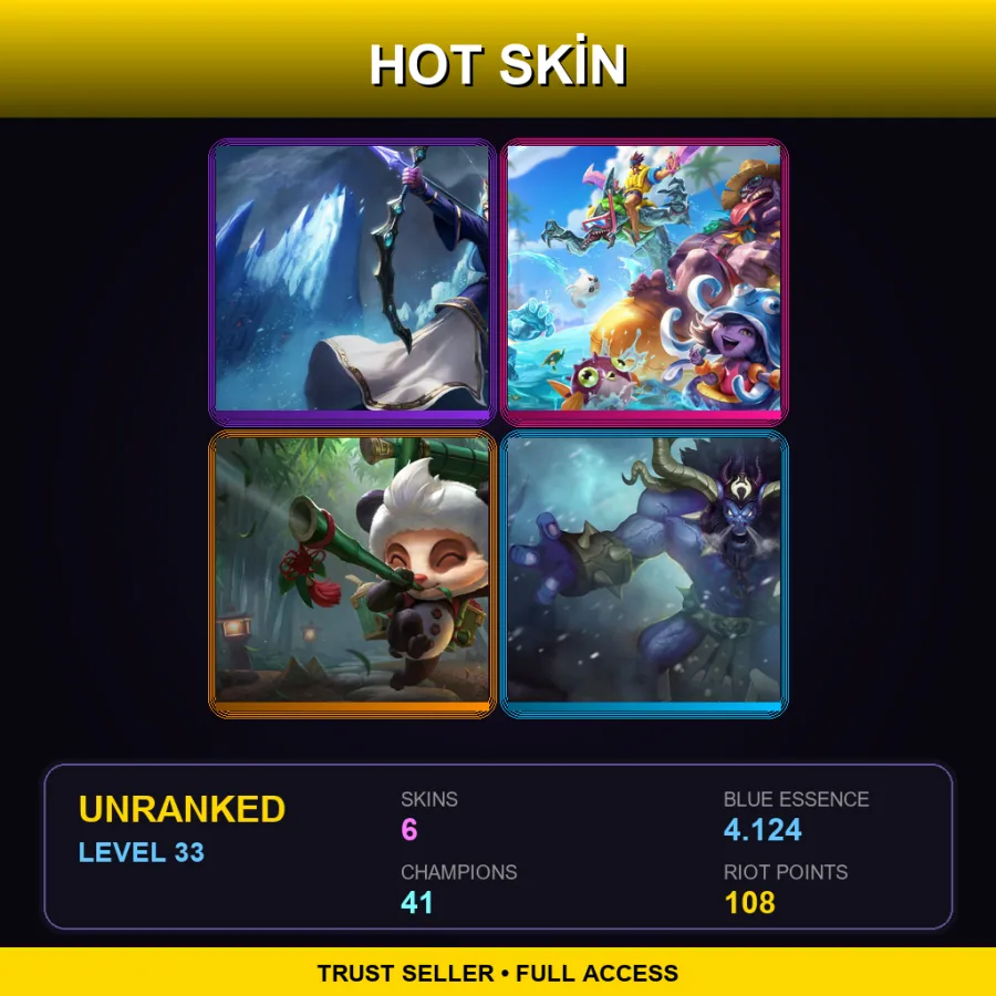 EUW | Lv33 | Unranked | 6 Skin | 41 Champ — Panda Teemo