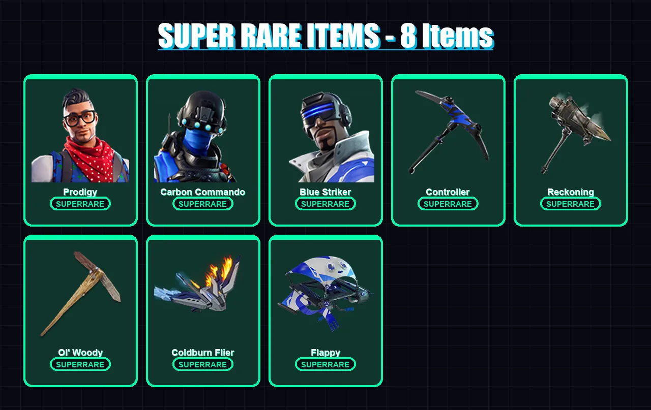 [PS4/PS5/PC] | Prodigy | Carbon Commando | Blue Striker | Sentinel | Snap | 153 skin | 220 pickaxe | 204 emote | 142 glider | Lv2760