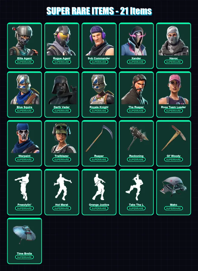 [PC/XBOX/PSN] | Elite Agent | Rogue Agent | Sub Commander | Xander | Havoc | 261 skin | 193 pickaxe | 144 emote | 147 glider | Lv1570 — Fortnite account