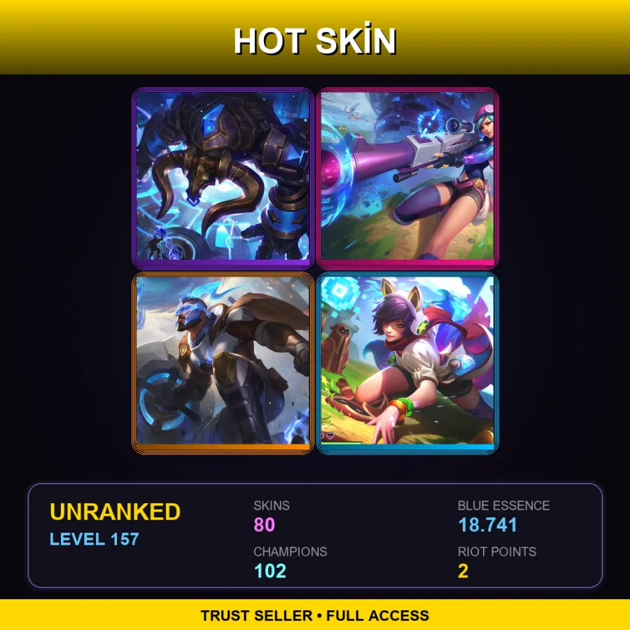 LAS | Lv157 | Unranked | 80 Skin | 102 Champ — Unranked / Smurf League of Legends