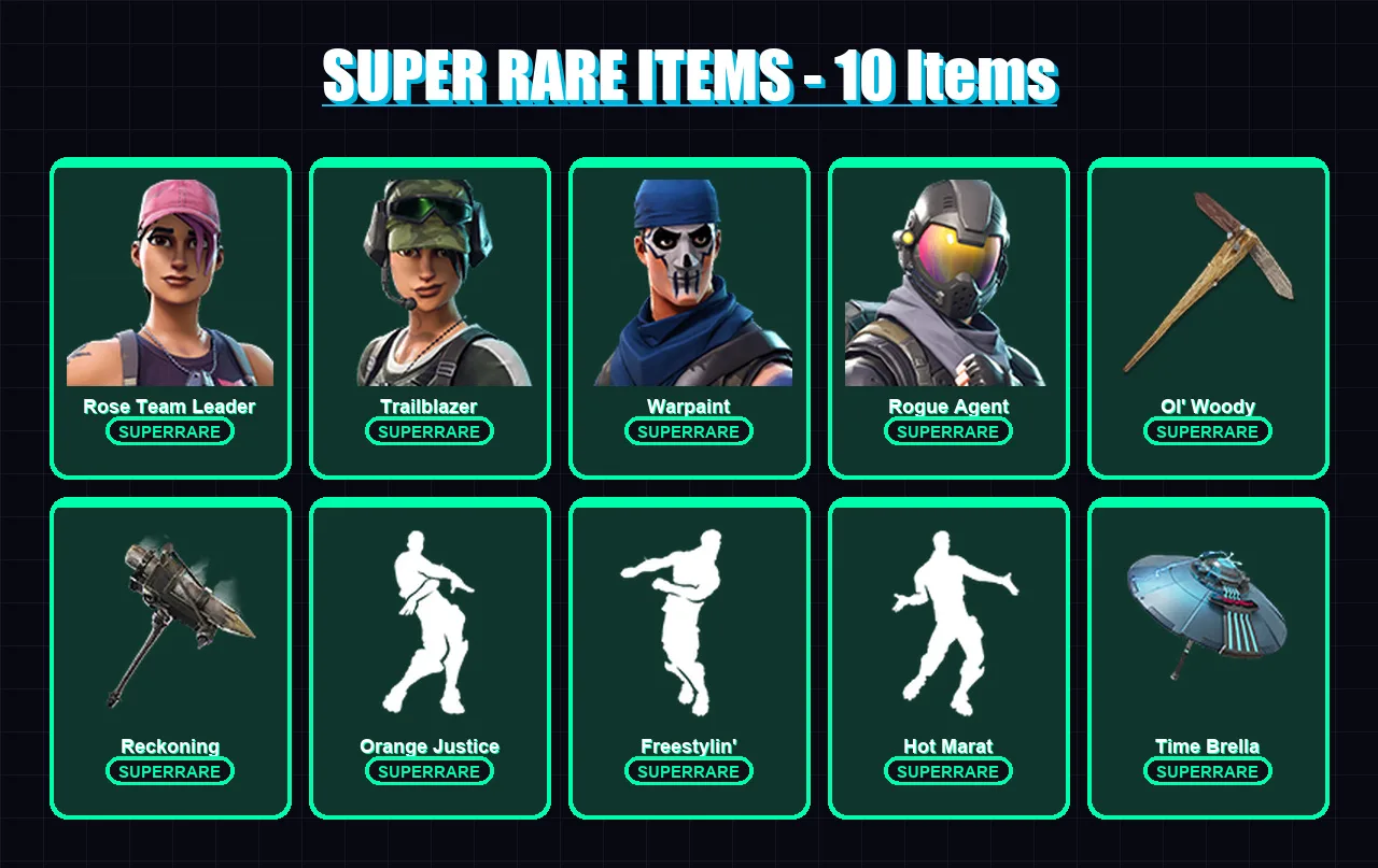 [PC/XBOX/PSN] | Rose Team Leader | Trailblazer | Warpaint | Rogue Agent | Carbide | 107 skin | 114 pickaxe | 106 emote | 102 glider | Lv1249 — Fortnite account