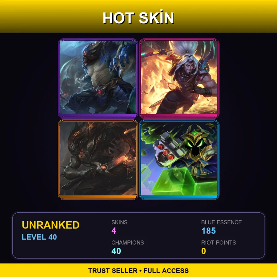LAS | Lv40 | Unranked | 4 Skin | 40 Champ — Dragon Oracle Udyr