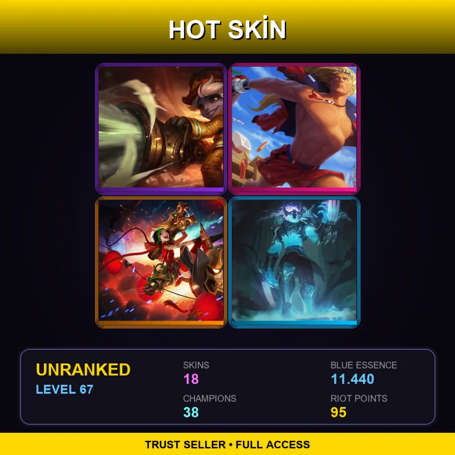 TR | Lv67 | Unranked | 18 Skin | 38 Champ — Sweetheart Annie