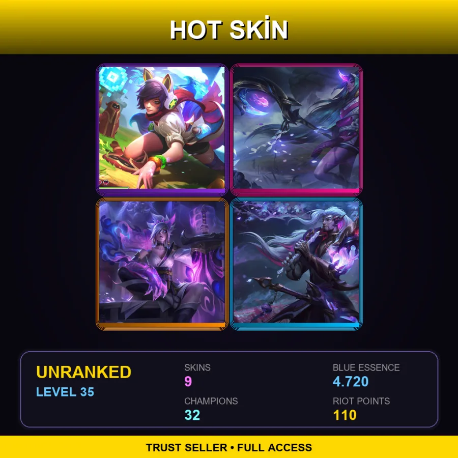 NA | Lv35 | Unranked | 9 Skin | 32 Champ