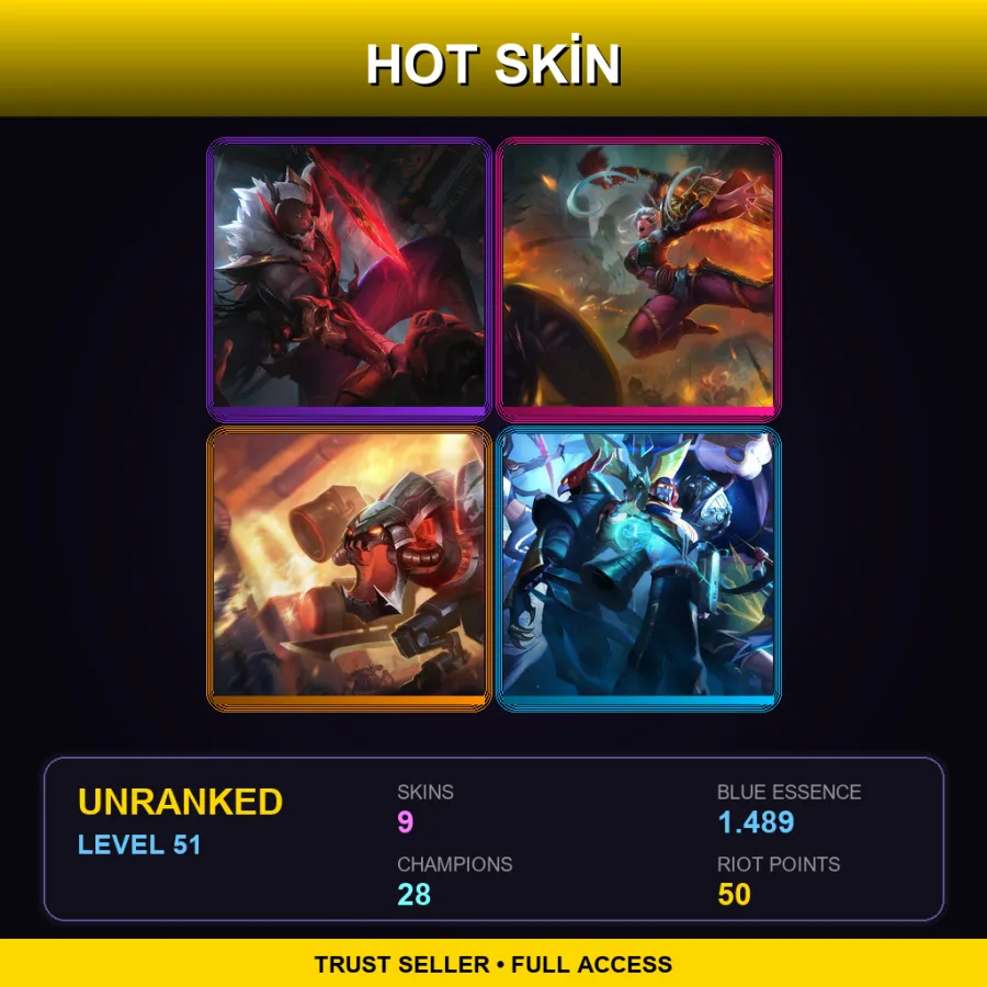 BR | Lv51 | Unranked | 9 Skin | 28 Champ