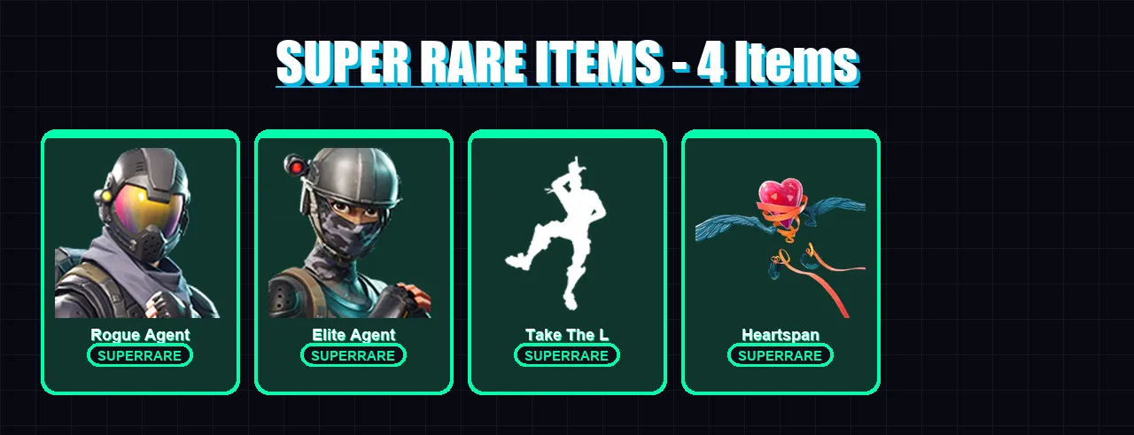 [PC/XBOX/PSN] | Rogue Agent | Elite Agent | Blackheart | Hybrid | Dark Voyager | 28 skin | 29 pickaxe | 29 emote | 25 glider | Lv355