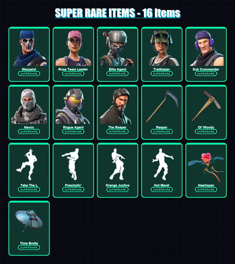 [PC/PSN] | Warpaint | Rose Team Leader | Elite Agent | Trailblazer | Sub Commander | 103 skin | 117 pickaxe | 94 emote | 98 glider | Lv1470