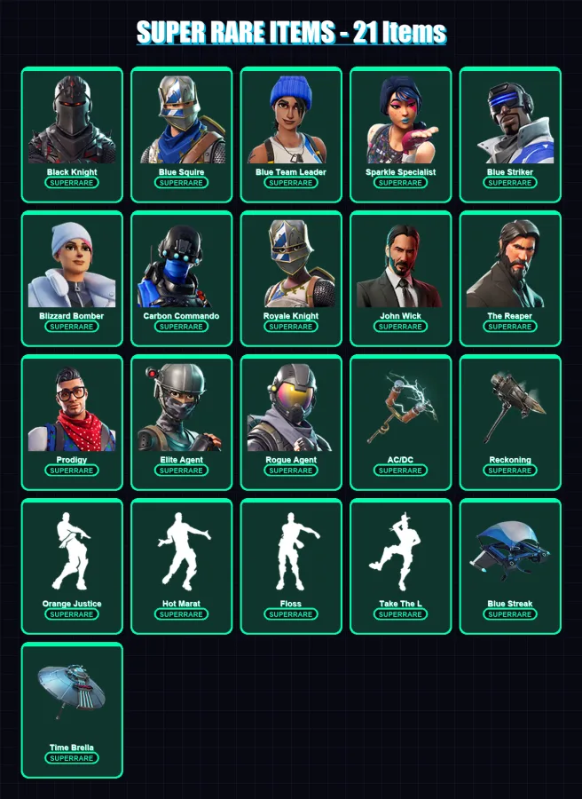 [PC/XBOX] | Black Knight | Blue Squire | Blue Team Leader | Sparkle Specialist | Blue Striker | 126 skin | 101 pickaxe | 91 emote | 90 glider | Lv92