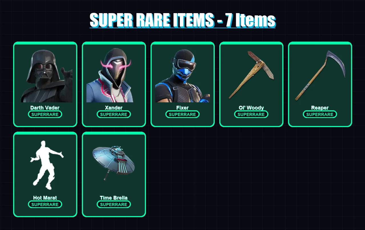 [PC/XBOX] | Darth Vader | Xander | Fixer | Luxe | The Imagined | 188 skin | 244 pickaxe | 174 emote | 192 glider | Lv3277