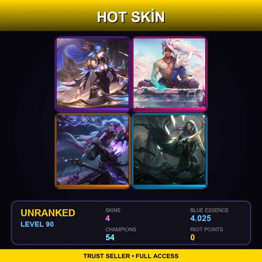 LAN | Lv90 | Unranked | 4 Skin | 54 Champ