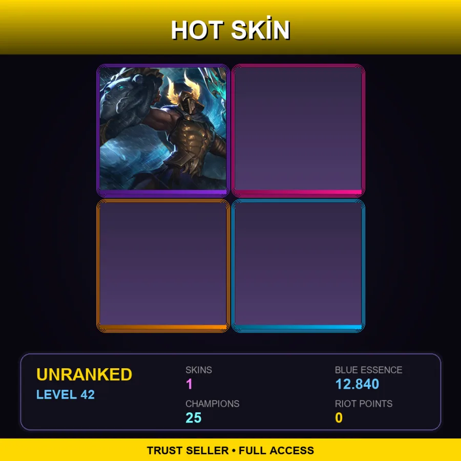 TR | Lv42 | Unranked | 1 Skin | 25 Champ