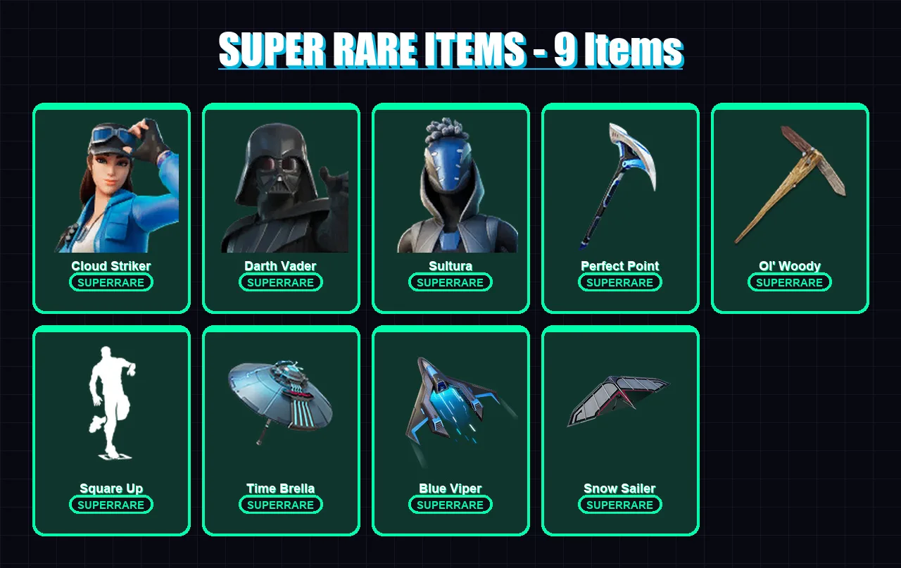[PS4/PS5/XBOX/PC] | Cloud Striker | Darth Vader | Sultura | Nezumi | Predator | 114 skin | 195 pickaxe | 114 emote | 155 glider | Lv2783 — Fortnite account