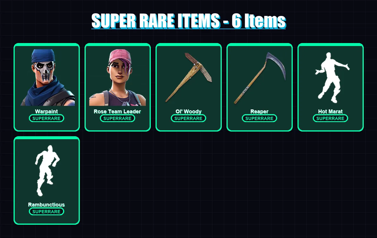 [PC/PSN] | Warpaint | Rose Team Leader | Blackheart | Lynx | Catalyst | 115 skin | 132 pickaxe | 111 emote | 109 glider | Lv1453