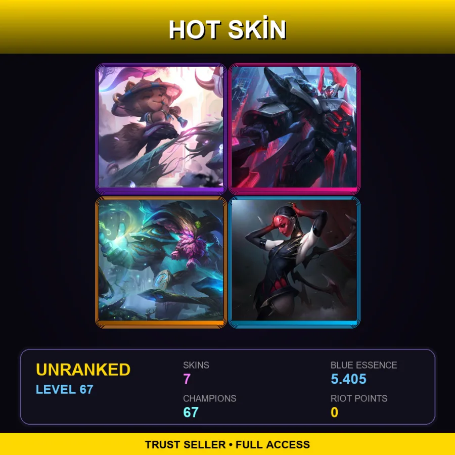 EUW | Lv67 | Unranked | 7 Skin | 67 Champ