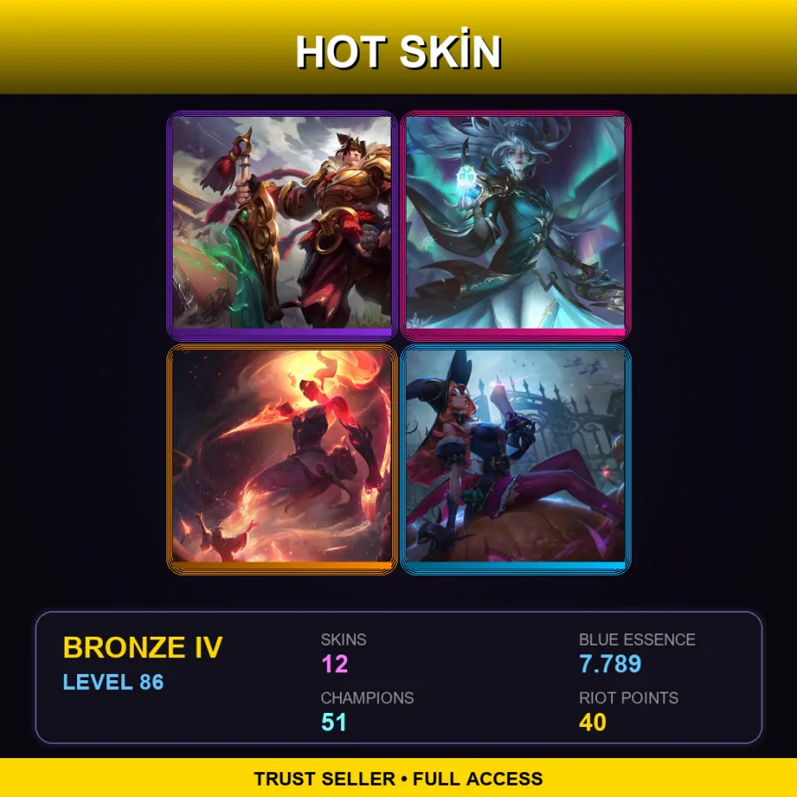 NA | Lv86 | Bronze IV | 12 Skin | 51 Champ