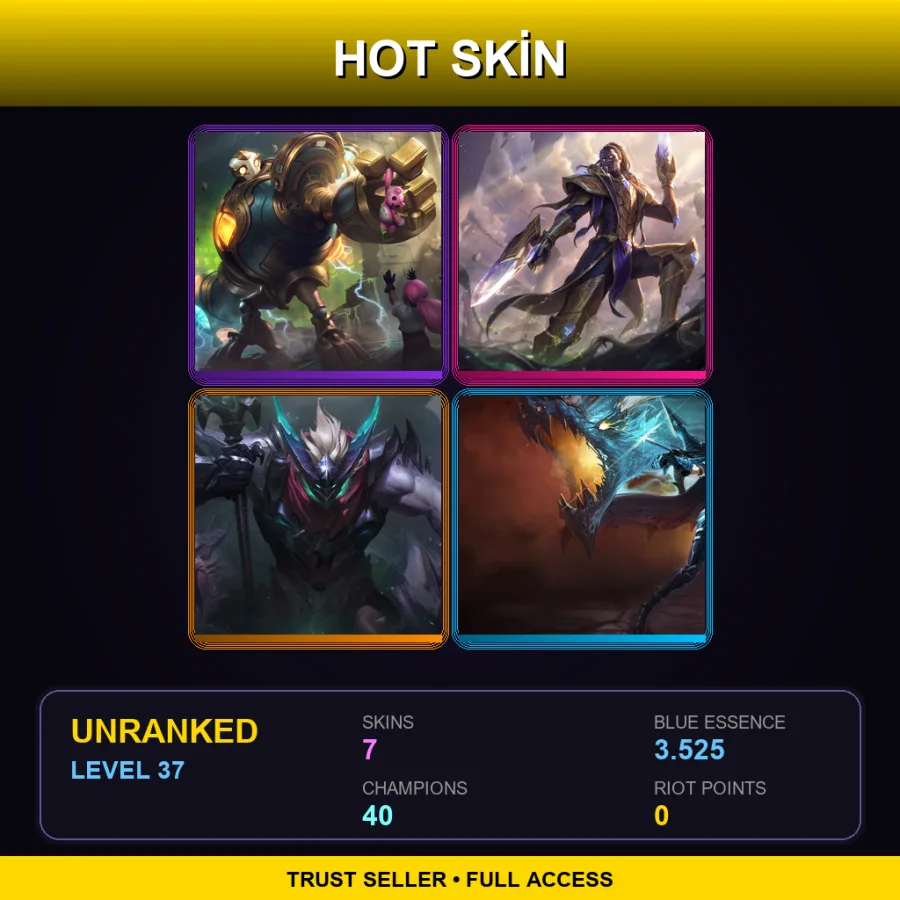 LAS | Lv37 | Unranked | 7 Skin | 40 Champ — Dragonslayer Vayne