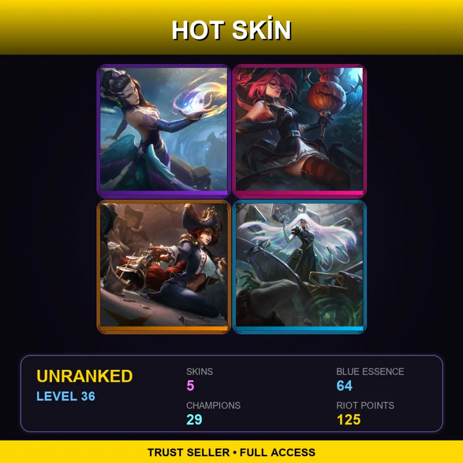 LAN | Lv36 | Unranked | 5 Skin | 29 Champ