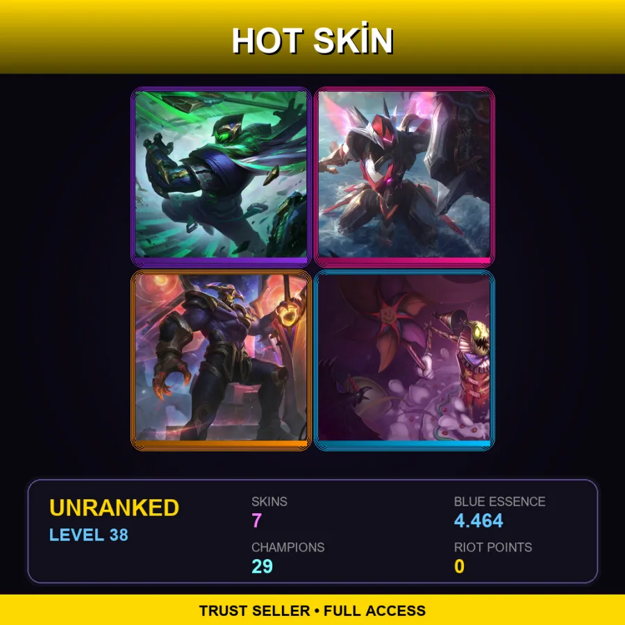 LAS | Lv38 | Unranked | 7 Skin | 29 Champ — LoL account