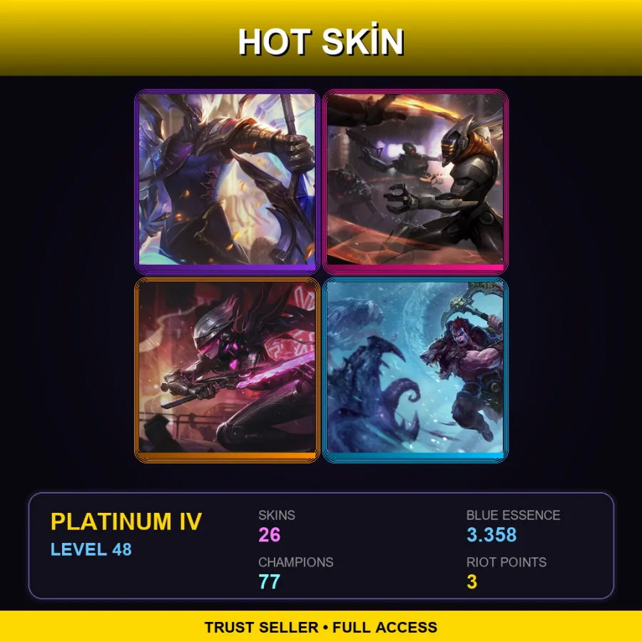 LAS | Lv48 | Platinum IV | 26 Skin | 77 Champ