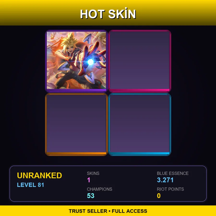 LAN | Lv81 | Unranked | 1 Skin | 53 Champ — Battle Academia Ezreal