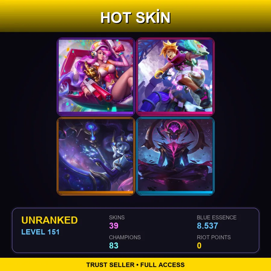 LAN | Lv151 | Unranked | 39 Skin | 83 Champ