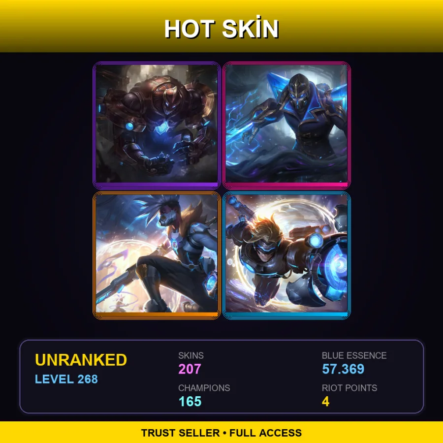 SG | Lv268 | Unranked | 207 Skin | 165 Champ