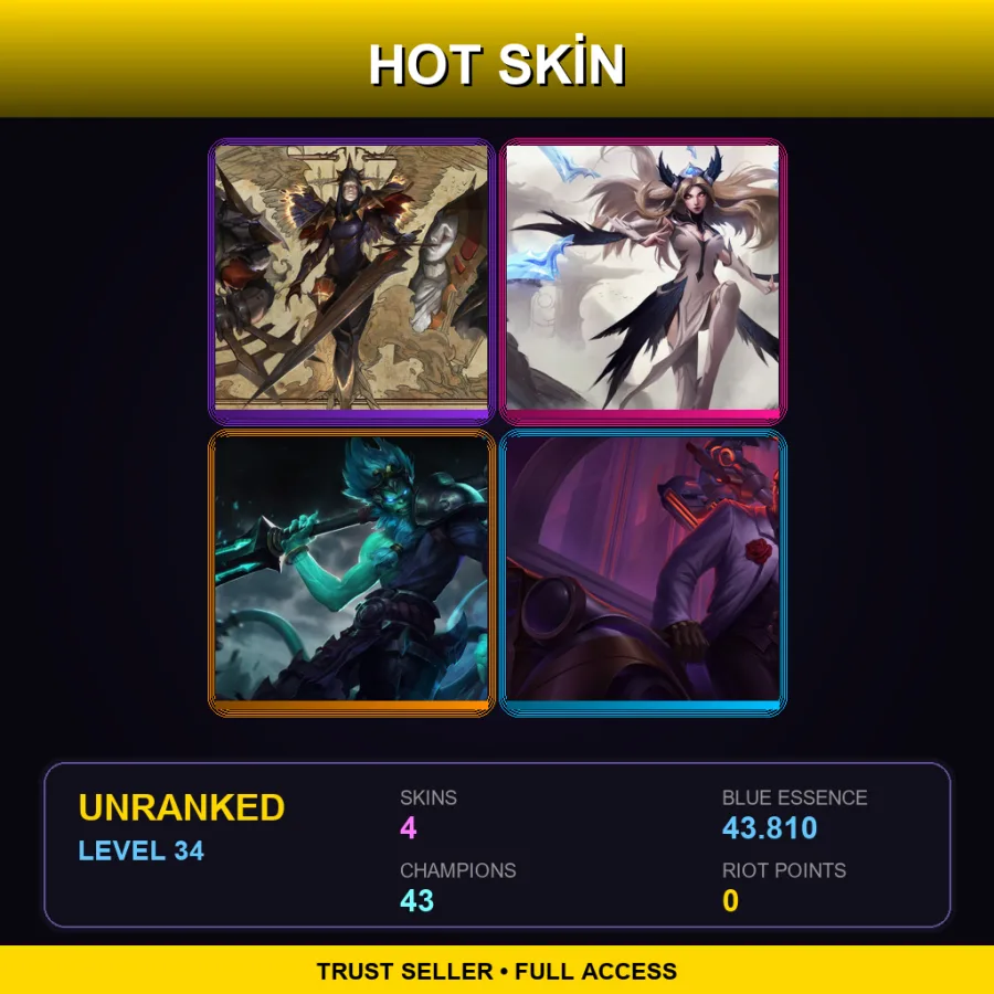 LAS | Lv34 | Unranked | 4 Skin | 43 Champ