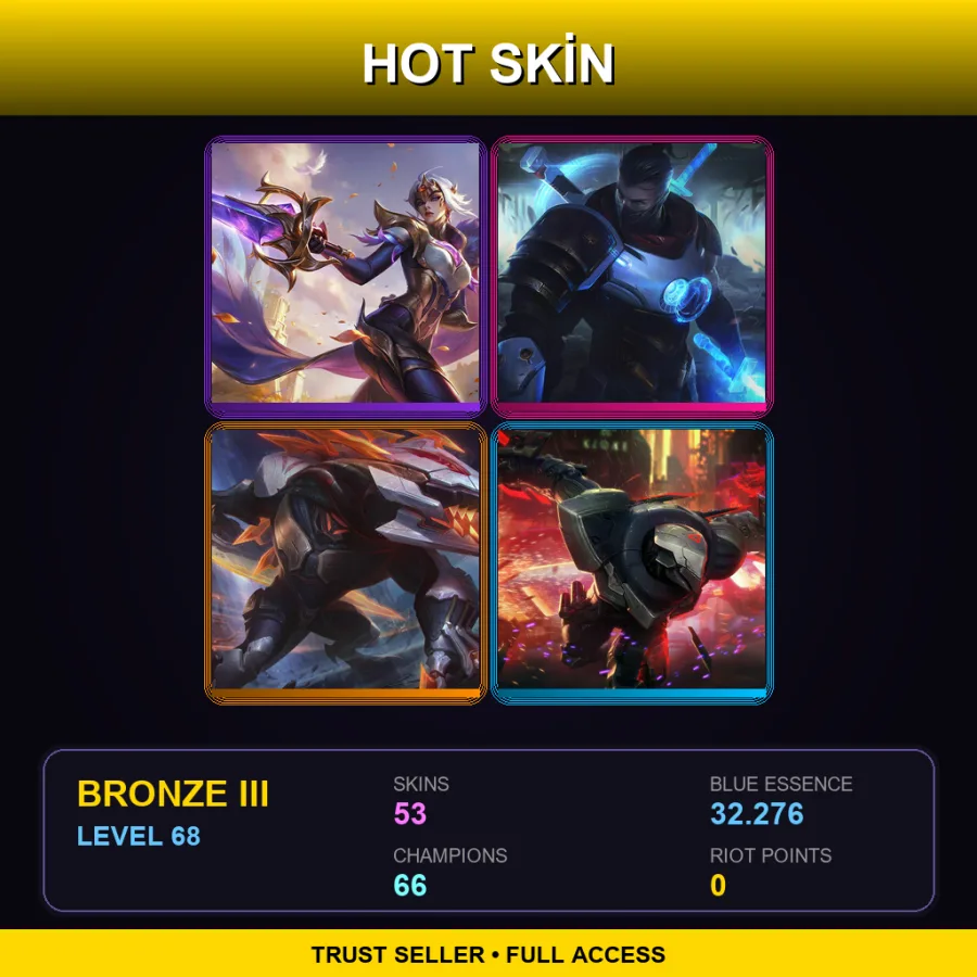 NA | Lv68 | Bronze III | 53 Skin | 66 Champ