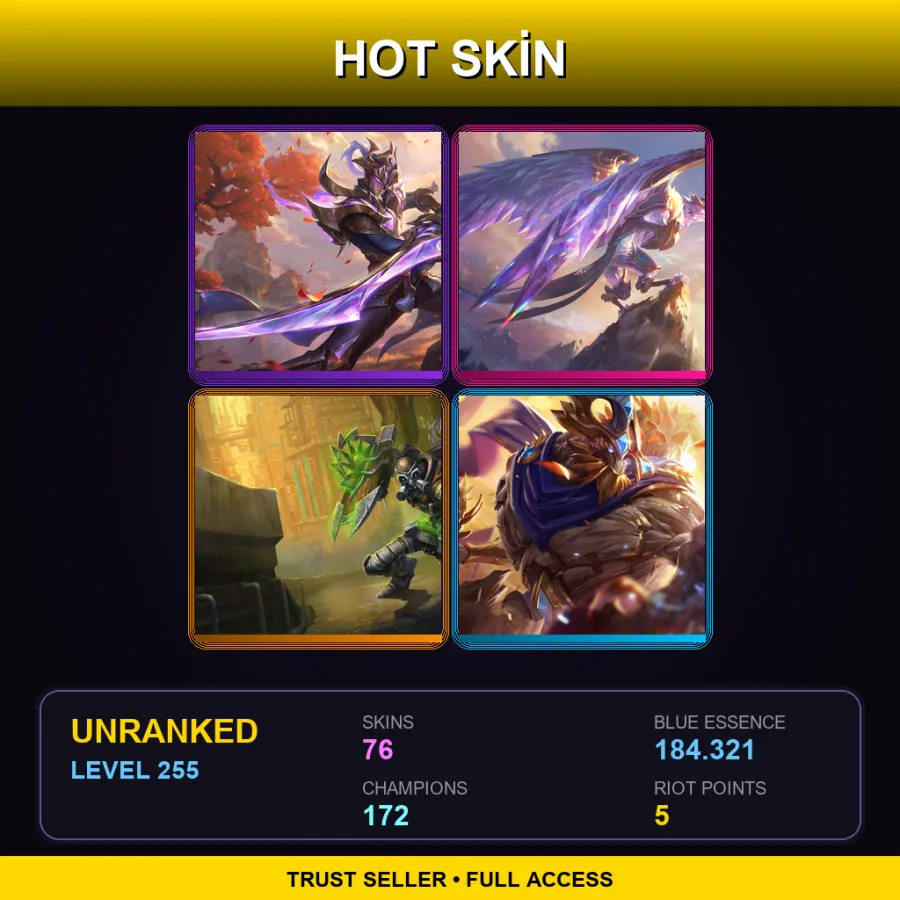 VN | Lv255 | Unranked | 76 Skin | 172 Champ — Nightraven Fiora