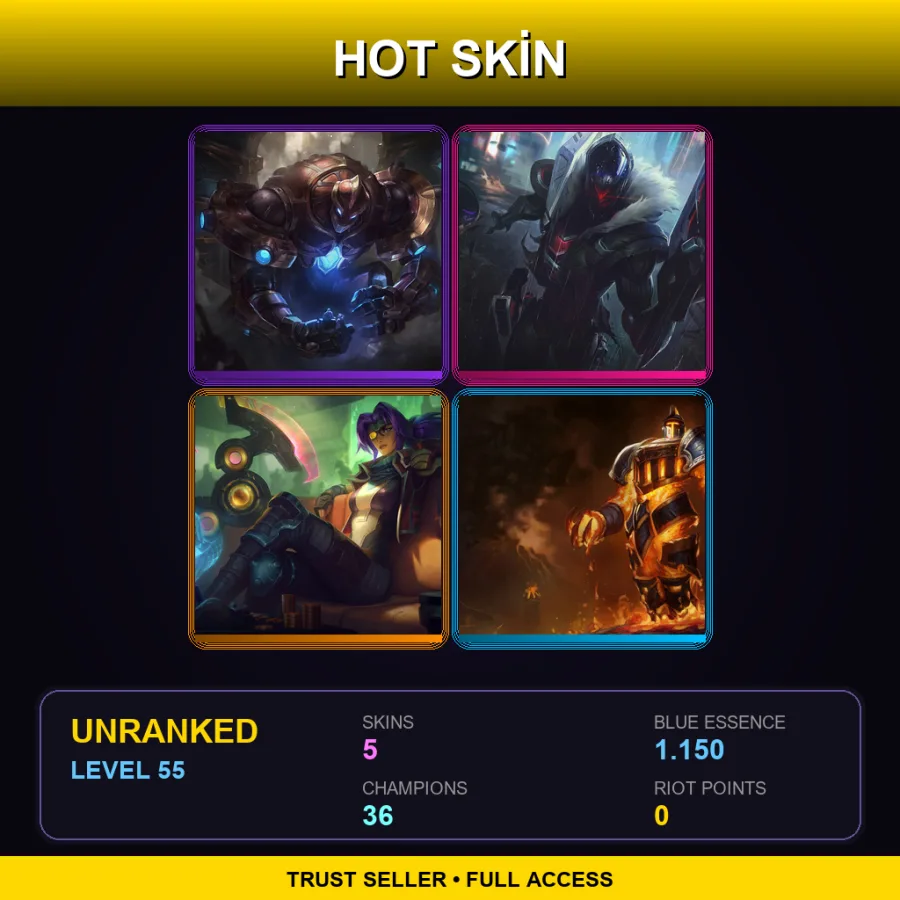 NA | Lv55 | Unranked | 5 Skin | 36 Champ