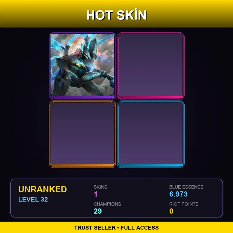 SG | Lv32 | Unranked | 1 Skin | 29 Champ