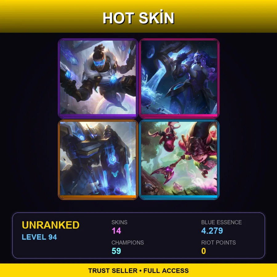 LAS | Lv94 | Unranked | 14 Skin | 59 Champ